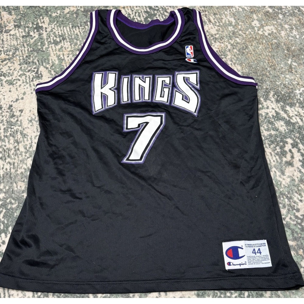 Vintage 90s Champion Sacramento Kings Bobby Hurley Jersey Black Size 44 L